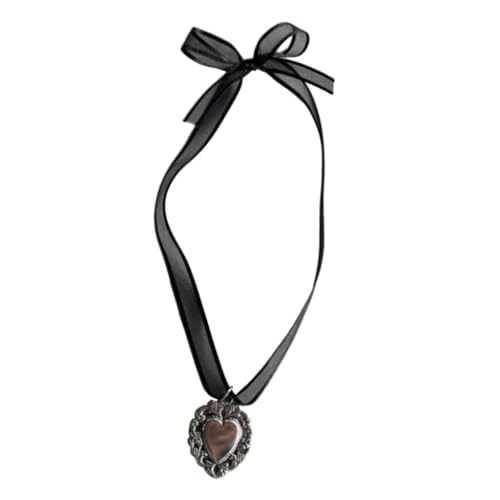 Greabuy Halsketten für Frauen, stilvolle schwarze Band-Halskette mit Stern, Herz, Blume, Anhänger, Charm, verstellbare Länge für Hunde von Greabuy