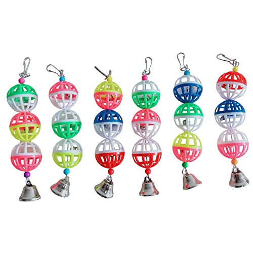 Greabuy Papageienspielzeug für Vögel, klein, zufällige Farbe, hohler Ball für Vögel, Kaukäfig, Kleintierspielzeug von Greabuy