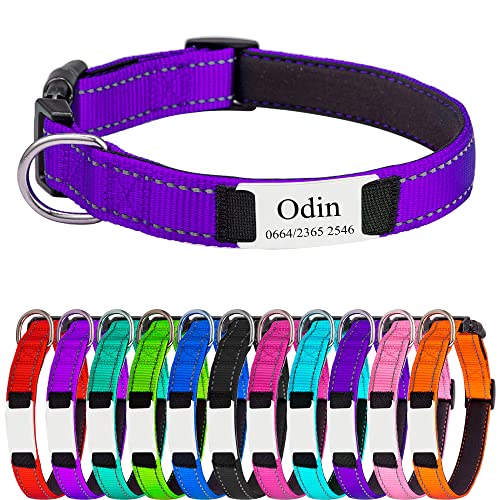 Hundehalsband für Große Hunde, Reflektierend Halsband aus Nylon mit Weichem Neopren Polsterung einstellbar Hundehalsbänder Personalisiertes Hundehalsbänder von Gredstar