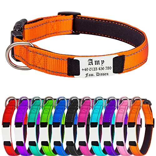 Hundehalsband für Große Hunde, Reflektierend Halsband aus Nylon mit Weichem Neopren Polsterung einstellbar Hundehalsbänder Personalisiertes Hundehalsbänder von Gredstar