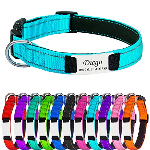 Hundehalsband für Große Hunde, Reflektierend Halsband aus Nylon mit Weichem Neopren Polsterung einstellbar Hundehalsbänder Personalisiertes Hundehalsbänder von Gredstar