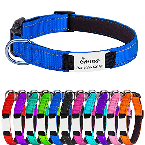 Hundehalsband für Welpen Hunde, Reflektierend Halsband aus Nylon mit Weichem Neopren Polsterung einstellbar Hundehalsbänder Personalisiertes Hundehalsbänder von Gredstar