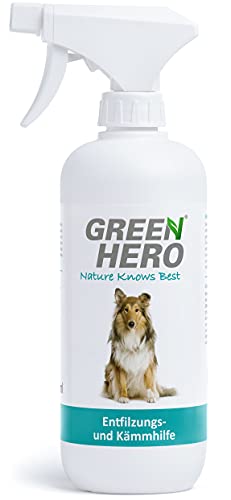Green Hero Entfilzungs- und Kämmhilfe 500ml, Fellpflege für Hunde und Katzen, Fellspray für Hunde zum Entfernen von Knoten, Entfilzungsspray, Entwirrungsspray, Fellpflege von Green Hero