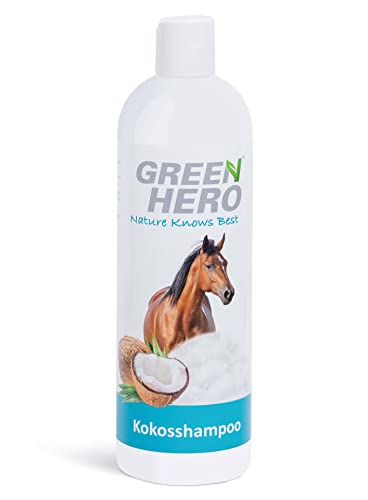 Green Hero Kokosshampoo für Pferde pflegt intensiv Fell, Schweif & Mähne - 500ml Pferdeshampoo mit natürlichem Kokosöl - Shampoo für alle Felltypen - ohne Silikone, Parabene & Mikroplastik von Green Hero