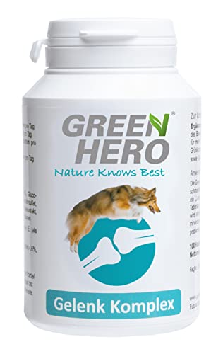 GreenHero Gelenktabletten Hund 100 Stück, Grünlippmuschel, MSM und Teufelskralle, effektiv zur Unterstützung der Beweglichkeit, Gelenk- & Knochenschutz für Hunde, Schmackhaft mit MSM und Teufelskralle von Green Hero