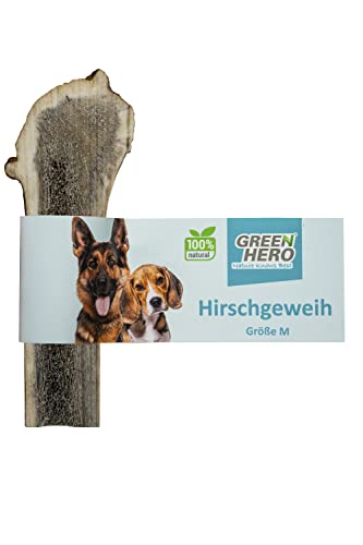 Green Hero Hirschgeweih Kausnack Größe M - 11 cm natürlicher und nachhaltiger Kauknochen aus Hirsch Geweih für Hunde langlebig zur Unterstützung von Kiefer und Zähnen von Green Hero