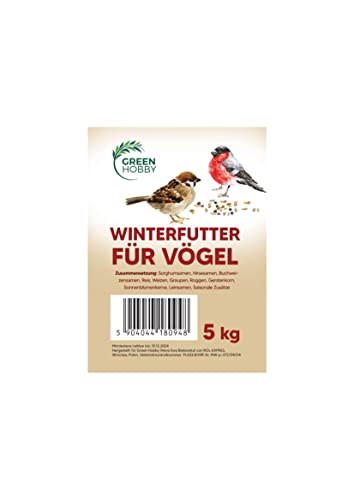 Green Hobby Natura Fat and Soft Feed, Winterfutter für Vögel, Vogel Streufutter, Ganzjahresfutter mit Sonnenblumenkerne, Wildvogelfutter, Fettfutter für Vögel, Winterfutter, 5kg von Green Hobby