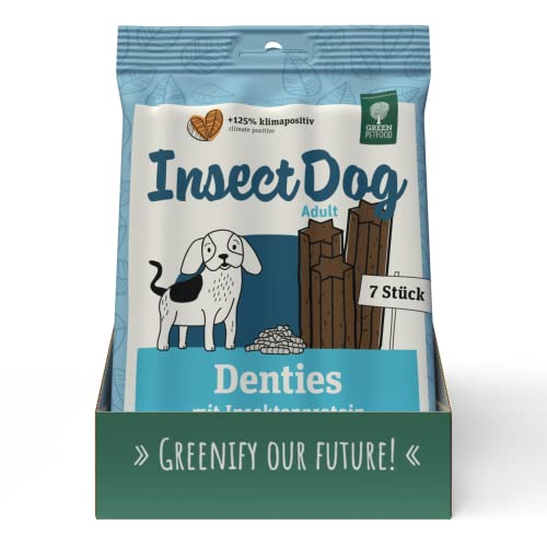 Green Petfood InsectDog Denties (13 x 180 g) | Adult | Premium Kausnack für Hunde | Insektenprotein & Kartoffel | Leckerli, Snack & Zahnpflege in einem | getreidefrei | Ergänzungsfutter | 13er Pack von Green Petfood