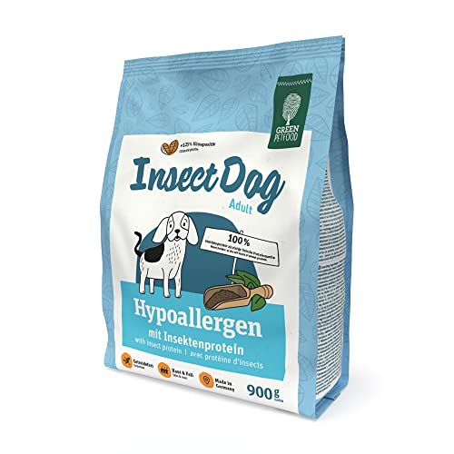 Green Petfood InsectDog Hypoallergen (900 g) – getreidefreies, hypoallergenes Trockenfutter für ausgewachsene, empfindliche Hunde – mit Insektenprotein, Futter für allergische Hunde von Green Petfood