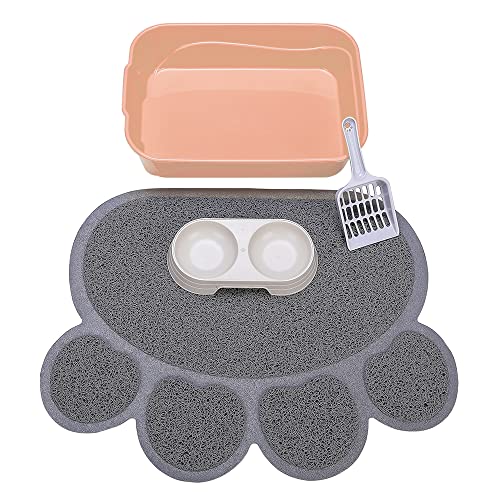 Kitty Katzentoilette Starter Kit - Kleine Katzentoilette ohne Deckel, Katzentoilette, Schaufel und Schüssel für Kätzchen innerhalb von 3 Monaten (PinkScoop Set) von GreenJoy