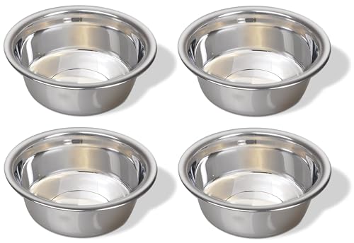 Greendale - 4 Pack - 12 Tassen Kapazität - Edelstahl Metall Hundenäpfe - Perfekt für Hundefutter und Wasser, falsche Größe? Klicken Sie hier, um sich unsere Größenoptionen anzusehen von Greendale