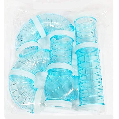 Greenf Hamster Tunnel Armaturen Transparent Externe Tunnel Multifunktionale Rohr Ausbildung Spielen Verbunden für Kleine Tier Hamster Käfig Zubehör(Blau) von Greenf