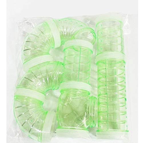 Greenf Hamster Tunnel Armaturen Transparent Externe Tunnel Multifunktionale Rohr Ausbildung Spielen Verbunden für Kleine Tier Hamster Käfig Zubehör(Grün) von Greenf