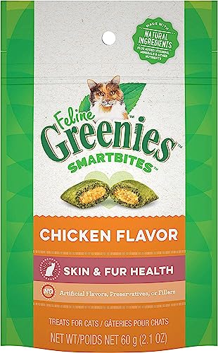 Feline Greenies Smartbites Healthy Skin & Fur Chicken Flavor 2.1oz - Pack of 6 von Greenies