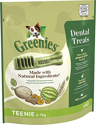 Greenies Dental Treats Original Teenie – Zahnpflegesnacks für sehr kleine Hunde von 2-7 kg – Hundeleckerli zur täglichen Zahnreinigung – 1 x 340 g von Greenies