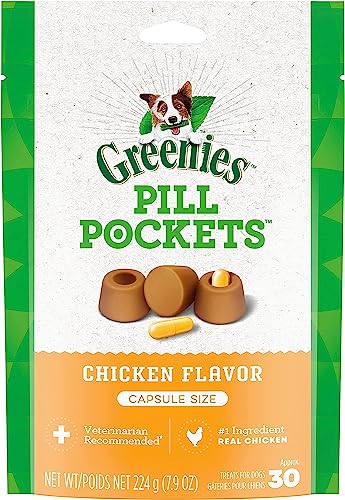 Greenies Pill Pockets Chicken Capsule Size 30 count 3 PACK Dog Medicine Treats von Greenies