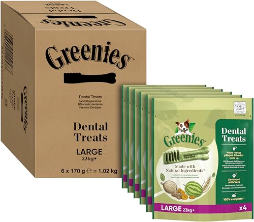 Greenies The Smart Dental Treat 24 Chews, Daily Original Leckerlis für Hunde, 6 Stück (4 x 170 g) von Greenies