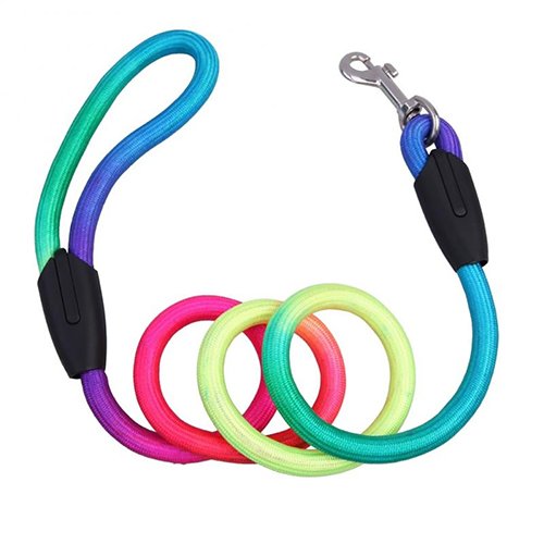 Rainbow Farbe Weave Nylon Gürtel Pet Hund Traktion Seil rund LEASHES Hund tragen von Greenlans