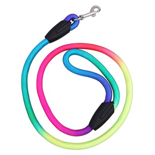 Rainbow Farbe Weave Nylon Gürtel Pet Hund Traktion Seil rund LEASHES Hund tragen von Greenlans