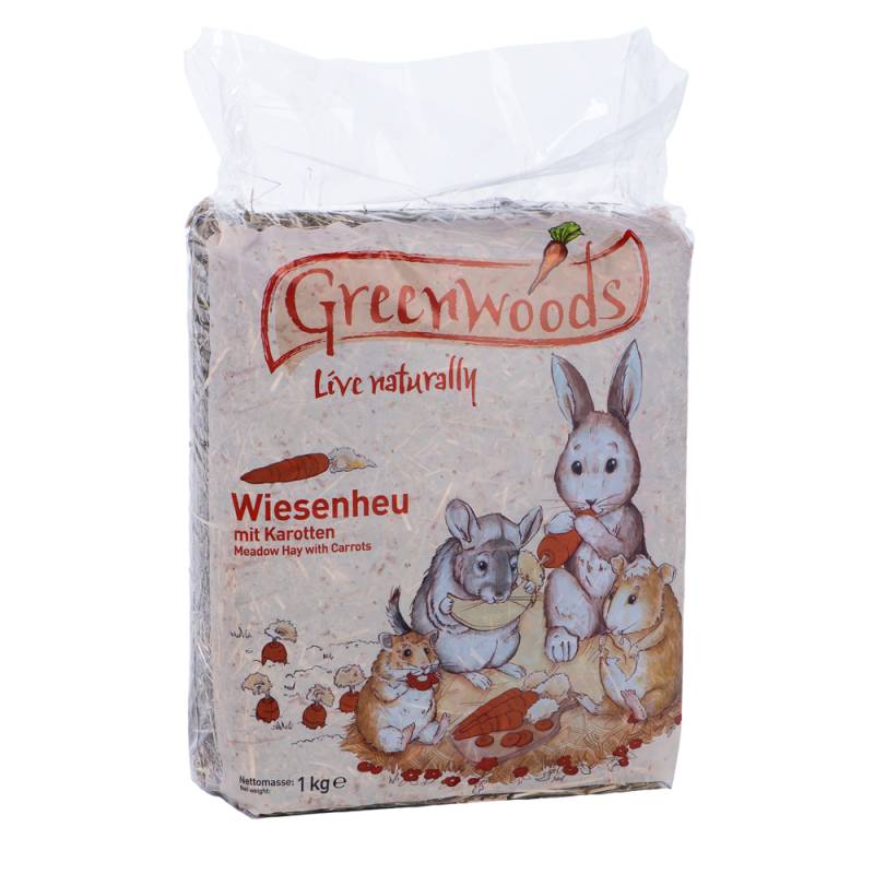 Greenwoods Wiesenheu 1 kg Karotte - 3 x 1 kg von Greenwoods Small Animals