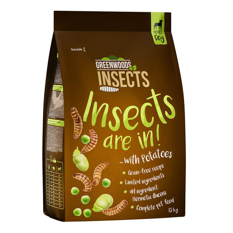 1,5 kg Greenwoods zum Probierpreis! - Insekten mit Kartoffeln, Erbsen und Favabohnen von Greenwoods