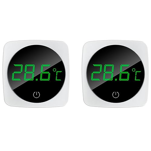 Greethga Aquarium-Thermometer, Temperatursensor genau auf ± 0,9 °C, ABS, Tank-Thermometer, 5S, Touchscreen, HD, digital, 2 Stück von Greethga