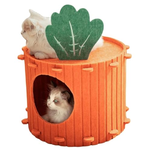 Greethga Nettes Haustierbett abnehmbar große versenkbare Katzenhöhle mit Geräuschreduzierung Katzenhaus Innen Kätzchen Gemütlich und komfortabel B von Greethga