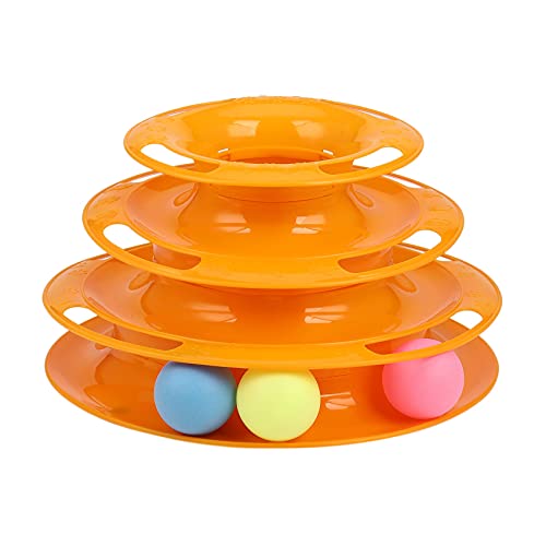 Greethga Spiele Labyrinthball Toy 3 Layers Plastic für Cat Dog Animals Orange von Greethga