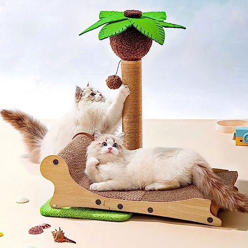 Grelife 2in1 Katzenkratzbett, Pappe Katzenkratzpad Lounge, Sisal Niedliche Katzenkratzbaum für Indoor Katzen, Karton Kätzchen Spielzeug, Katzenkratzspielzeug von Grelife