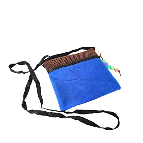 Grifri Pet Hamster Träger Bewegliches Haustier Hamster Tragetasche Outgoing-Tasche Mit Reißverschluss Plüsch Warmen Schlafsack Mit Schulterriemen Für Hedgehog Pet Hamster Maus Ratte Dark Blue 1pc von Grifri