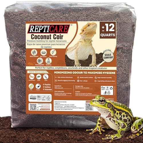 Gro-Med Repticare Kokosfaser-Substrat für Reptilien 12 Q, organisch, gebrauchsfertig, geruchsabsorbierendes Kokos-Terrarium, für Pythons, Boas, Schlangen, Schildkröten, Geckos von Gro-Med