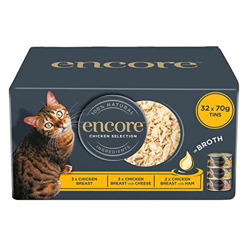 Encore Cat Tin Chicken Multipack 8 x 70 g (Pack of 4, Total 32 Cans) von GroceryCentre