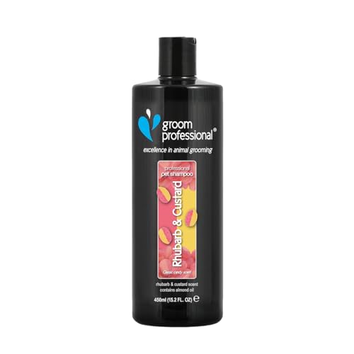 Groom Professional Rhubarb & Custard Hundeshampoo - Hundeshampoo Gegen Geruch - Tiefenreinigendes Shampoo - Reinigt und Beseitigt Gerüche - Macht das Fell Weich - Süßer Duft, 450ml von Groom Professional