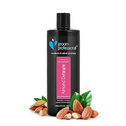 Groom Professional Almond Detangle Hundeshampoo - Entwirrendes Shampoo für Hunde - Hundeshampoo Gegen Geruch - Beseitigt Verfilzungen & Verknotungen - Für Verfilzte & Verknotete Mäntel, 450ml von GROOM PROFESSIONAL