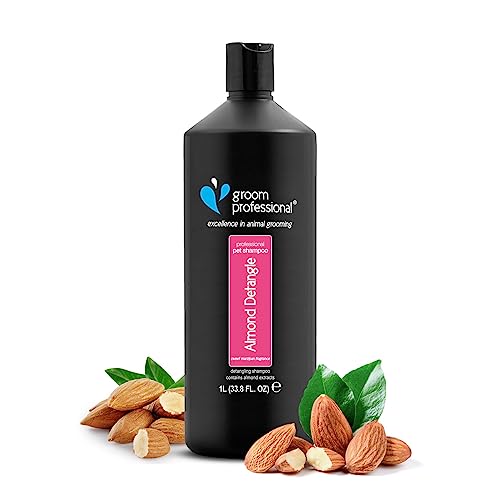 GROOM PROFESSIONAL Almond Detangle Hundeshampoo – Entwirrendes Shampoo für Hunde – Hundeshampoo für stinkende Hunde – Macht leichte Arbeit von Knoten und Verfilzungen – ideal für verfilztes und von Groom Professional