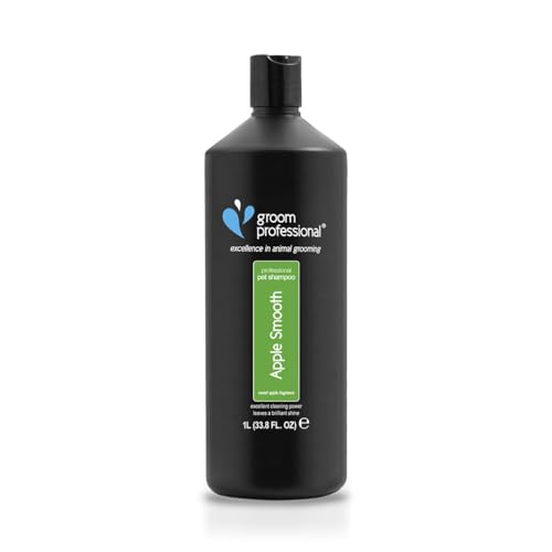 Groom Professional Apple Smooth Hundeshampoo Sensitiv - Hundeshampoo Gegen Juckreiz - Tiefenreinigendes Shampoo für Hunde - Hinterlässt EIN Glänzendes & Sauberes Fell - Apfelduft, 1 Liter von Groom Professional