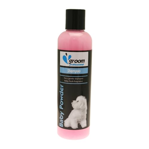 GROOM PROFESSIONAL Baby Powder Hundeshampoo – Tiefenreinigendes und desodorierendes Hundeshampoo – sanfte und beruhigende Formel – perfekt für Junge oder empfindliche Haut – Babypuderduft, 250 ml von Groom Professional