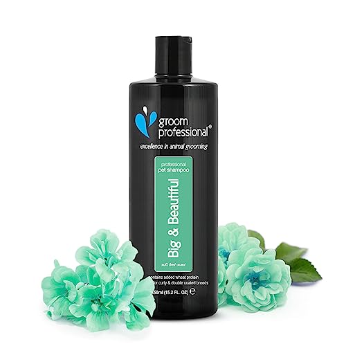 Groom Professional Big & Beautiful Volumenspendendes Hundeshampoo - Tiefenreinigendes Shampoo für Hunde - Verleiht dem Fell Volumen - Perfekt für Wollige oder Dickfellige Rassen, 450ml von Groom Professional