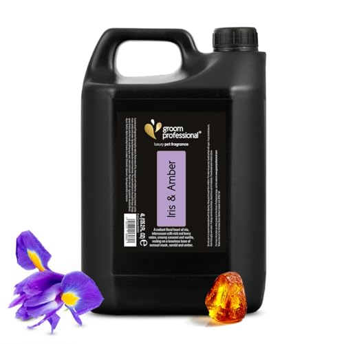 Groom Professional Exclusive Iris & Amber Hundeparfüm - Hundeparfüm-Spray - Frisches Duftspray für Hunde Gegen Geruch - Durchdrungen von Strahlenden Blumennoten - Langanhaltender Duft, 4 Liter von Groom Professional