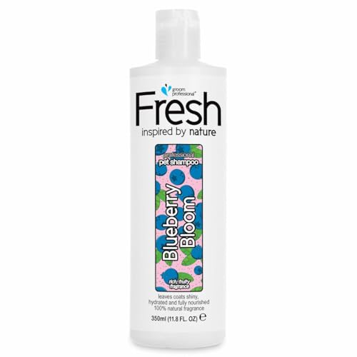 Groom Professional Fresh Blueberry Bloom Hundeshampoo - Hundeshampoo Gegen Geruch - Tiefenreinigendes Shampoo - Pflegende Formel für Juckende Haut - Reinigt und Erneuert das Fell, 350ml von Groom Professional