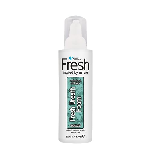 Groom Professional Fresh Fresh Breath Schaum - Zahnpflege für Hunde - Mundpflege - Erfrischt den Atem und hält Zähne & Zahnfleisch gesund - Verhindert die Bildung von Plaque & Zahnstein, 200ml von Groom Professional