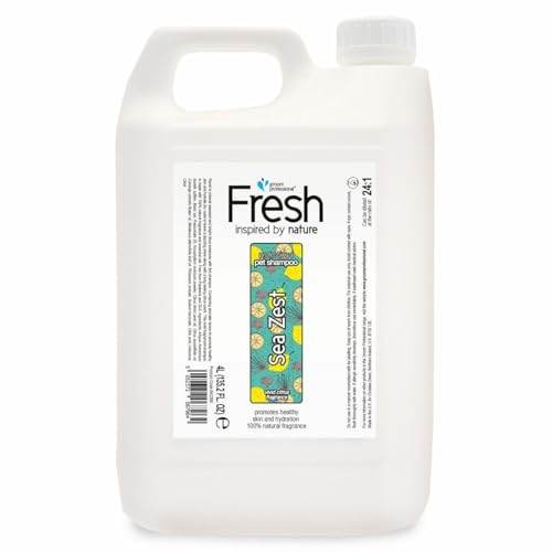 Groom Professional Fresh Sea Zest Hundeshampoo Sensitiv - Natürliches Shampoo für juckende Haut - Empfindliches Shampoo - Stellt Geschädigtes Fell Wieder Her - Fördert Gesunde Haut, 4 Liter von Groom Professional