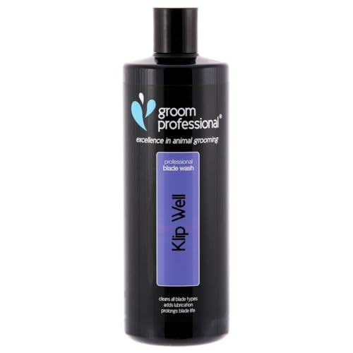 Groom Professional Klip Well Klingenreiniger - Klingenwaschmittel zum Reinigen und Schmieren des Scherkopf - Hilft beim Entfernen von Haaren, Schmutz und Ablagerungen - Beseitigt Keime, 500ml von Groom Professional