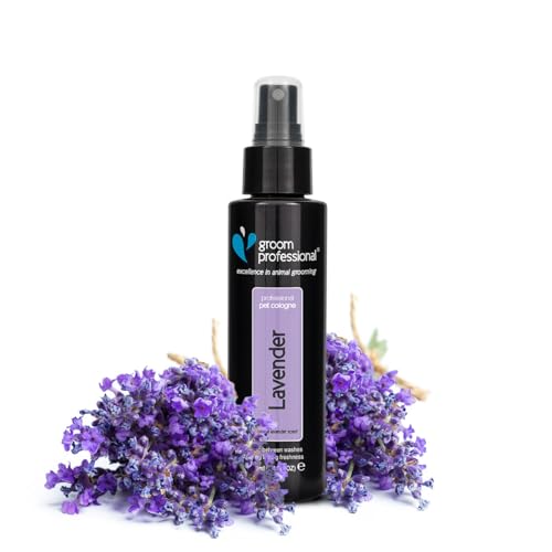 Groom Professional Lavender Hundeparfüm - Hundeparfüm-Spray - Frisches Duftspray für Hunde Gegen Geruch - Entspannender Lavendelduft - Perfekt für Zwischen den Waschgängen, 100ml von Groom Professional