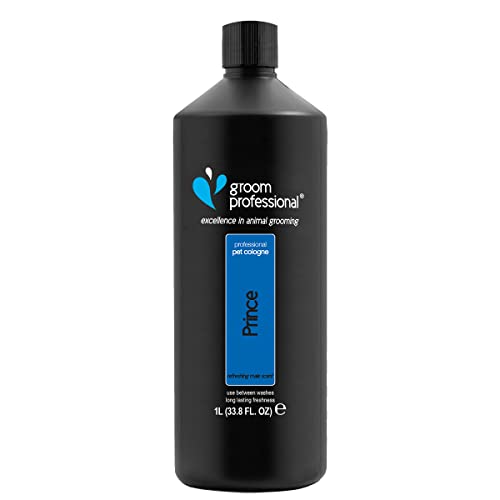 GROOM PROFESSIONAL Prince Hundeparfüm - Hundeparfüm-Spray - Frisches Duftspray für Hunde Gegen Geruch - Hundeparfüm für Rüden - Enthält Kamillenextrakte zur Beruhigung Haut, 1 Liter von Groom Professional