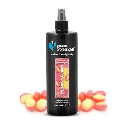 Groom Professional Rhubarb & Custard Hundeparfüm - Hundeparfüm-Spray - Frisches Duftspray für Hunde Gegen Geruch - Erinnert an EIN Klassisches Bonbon - Langanhaltender Duft, 500ml von GROOM PROFESSIONAL