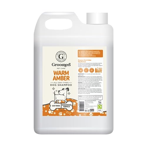 Groomers - Warmes Bernstein-Hundeshampoo- Hundepflege-Shampoo-Produkte für stinkende Hunde mit warmem Bernsteinduft - Bestes Welpen- und Erwachsenenshampoo - Veganes Haustiershampoo - Professionell - von Groomers