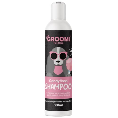 GROOMI Candy Floss Hundeshampoo, 500 ml, köstlich duftende Fellpflege für alle Hunde, reißfrei, verbessert den Fellglanz, vegan, hergestellt in Großbritannien für Welpen und ausgewachsene Hunde (1 x von Groomi