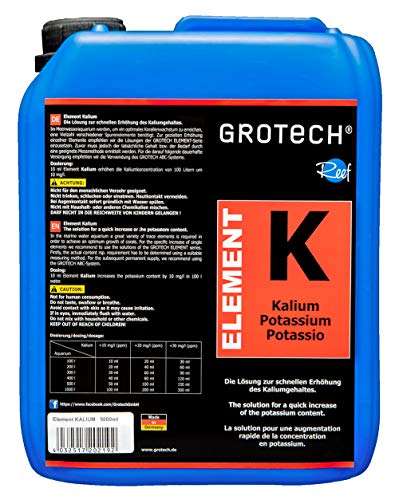 Grotech Element Kalium 5000 ml - Die Lösung zur Erhöhung des Kaliumgehaltes im Meerwasser - Aquarium von Grotech