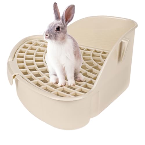 Dreieck Kaninchen -Katzentoilette mit Gitter, Plastikhamster -Toilette, Spritzproof -Eck -Katzentoilette für kleine Anima -Meerschweinchen, Frettchen, Ratte, Eichhörnchen, Chinchillas 9.5x7.1x4,3, Ha von Grtheenumb